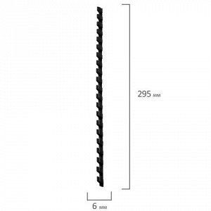 Пружины пластиковые для переплета, КОМПЛЕКТ 100 шт., 6 мм (для сшивания 10-20 л.), черные, BRAUBERG, 530809