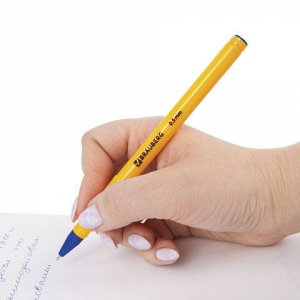 Ручка шариковая масляная BRAUBERG "Oil Sharp", СИНЯЯ, корпус оранжевый, узел 0,7 мм, линия письма 0,5 мм, 141532