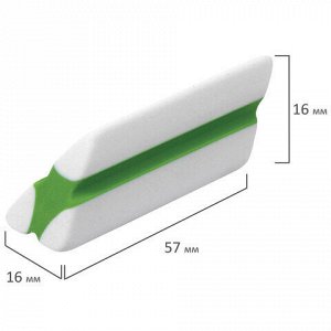 Ластик BRAUBERG "Jet Pro", 57х16х16 мм, цвет ассорти, треугольный, скошенные края, 228718