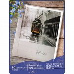 Фотоальбом BRAUBERG 20 магнитных листов, 23х28 см, &quot;Трамвай&quot;, светло-коричневый, 391125