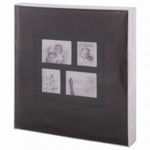 Фотоальбом BRAUBERG на 500 фотографий 10х15 см, обложка под кожу рептилии, рамка для фото, бокс, коричневый, 390680