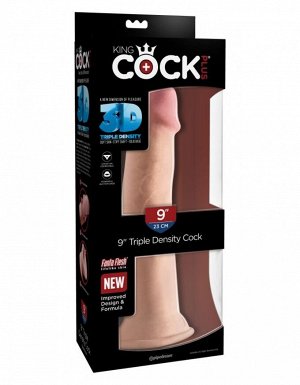 Супер гибкий крупный фаллос на присоске King Cock Plus 9'' Triple Density Cock