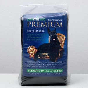 Пеленки BLACK Premium впитывающие гелевые, 60х40 см (в наборе 10 шт)