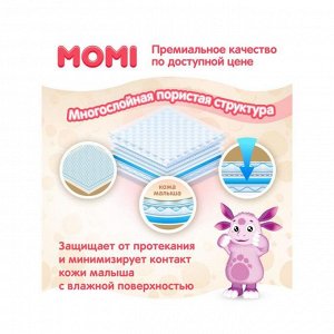 Подгузники MOMI Premium NB (0-5 кг), 90 шт