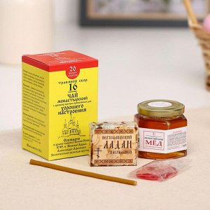 Подарочный набор «Счастливой Пасхи»: мёд, 140 г + чай, 50 г + ладан, 20 г + восковая свеча