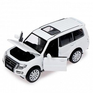 Машина металлическая Mitsubishi Pajero, открываются двери, капот, багажник, инерция, цвет белый