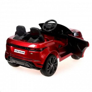 1 TOY Электромобиль Range Rover Evoque, кожаное сидение, EVA колеса, цвет бордовый глянец