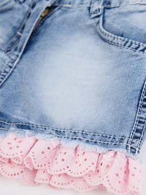 Комплект для девочки: футболка и джинсовые шорты