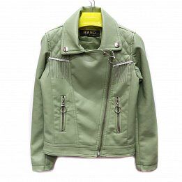 Куртка кожаная дет. HABO scs-T1906-1 р-р 116-146 6 шт, цвет зеленый
