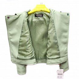 Куртка кожаная дет. HABO scs-T1906-1 р-р 116-146 6 шт, цвет зеленый