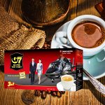 Растворимый кофе  фирмы «TrungNguyen» «G7» 3в1  Состав: кофе, сливки, сахар.  В 1 упаковке 21 пакетик по 16 грамм.