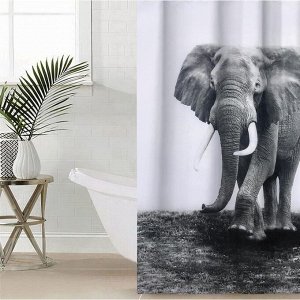 Штора для ванной комнаты Доляна «Слон», 180x180 см, полиэстер