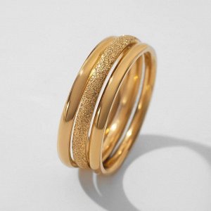 Кольцо "Арабика" три ряда, цвет золото, размер 18