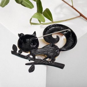 Брошь мультяшная "Кошечка", цветная в чёрном металле