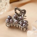 Краб для волос &quot;Айлин&quot; сердце, 2,5 см, тёмное серебро