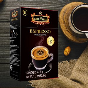 Растворимый черный кофе из зерен Арабики 15*2.5 г (King Coffee ESPRESSO ARABICA)