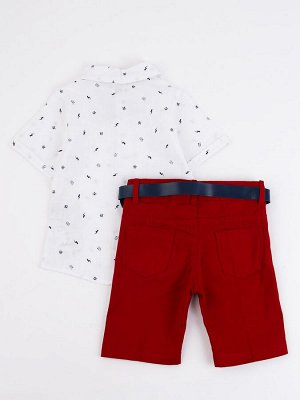 Комплект для мальчика: рубашка, бабочка и шорты с ремнем