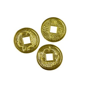 Монеты китайские россыпь диаметр 2 см Набор 20 шт под золото