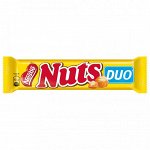 Шоколадный батончик Натс Nuts, карамель и нуга ,66 г