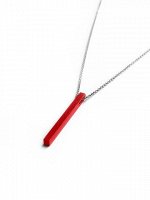 Серебряное колье с матовым бруском &quot;Red&quot;
