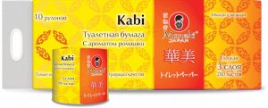 Бумага туалетная "Maneki" Kabi 3 слоя, 280 л., 39.2 м, гладкая, белая с ароматом Ромашки, 10 р/упак