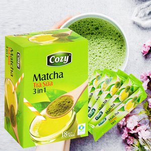 Пудровый чай матча латте (зеленый чай, сливки, сахар) 1 пачка/10 стиков
