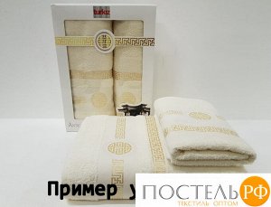 N0001568 Полотенце махровое с бахромой 50х90 "Биатрис", кремовый 500 гр/м2