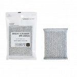 Губка &quot;Bright Scrubber&quot; для мытья посуды и кухонных поверхностей в серебристой плотной сетке (средней жёсткости) (13 х 9 х 1,5 см) х 1 шт / 400