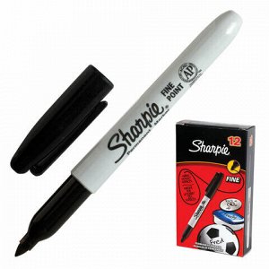 Маркер перманентный ЧЕРНЫЙ SHARPIE "Fine", круглый наконечник, 1 мм, S0810930