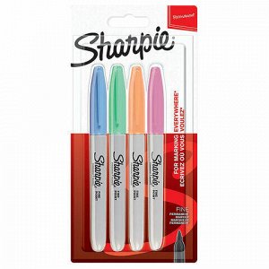 Маркеры перманентные НАБОР 4 ЦВЕТА SHARPIE "Fine Pastel", круглый наконечник, 1 мм, 2065402