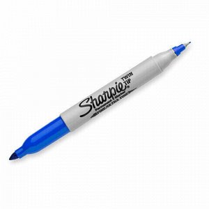 Маркер перманентный двусторонний СИНИЙ SHARPIE "Twin Tip", наконечники 0,9 / 0,5 мм, S0811120