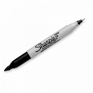 Маркер перманентный двусторонний ЧЕРНЫЙ SHARPIE "Twin Tip", наконечники 0,9 / 0,5 мм, S0811100