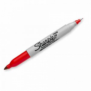 Маркер перманентный двусторонний КРАСНЫЙ SHARPIE "Twin Tip", наконечники 0,9 / 0,5 мм, S0811110