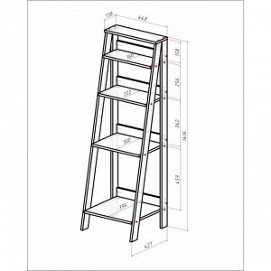 Этажерка Лофт 1416х450х410 Дуб сонома