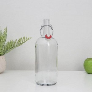 СИМА-ЛЕНД Бутылка бугельная с пробкой, 1 л, цвет прозрачный