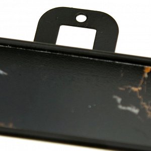 Вешалка-планка металлическая, окрашенная, 5 двухрожковых крючка, 41,5х14см, черный, вставка - под мрамор (Китай)