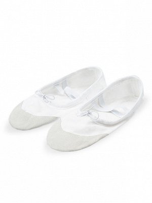 Туфли текстильные для танцев для девочек белый