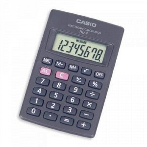 Калькулятор 8 разрядов CASIO HL-4A 9х56х87 мм (22310) черный CASIO {Филиппины}