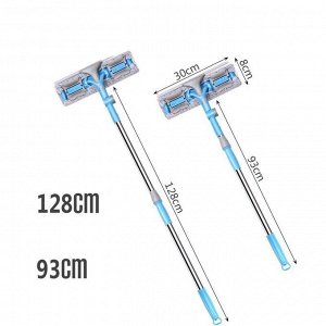 Телескопическая поворотная швабра для окон