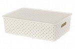 Корзинка с крышкой 7,5 л 35*24,5*10,5 см &quot;Береста&quot; слоновая кость (модель 5221/26)