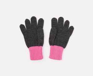 Перчатки для девочки Crockid К 109 темно-серый меланж, коралл