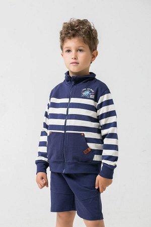Куртка для мальчика Crockid КР 301235 глубокий синий, полоска к282