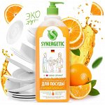 Synergetic Антибак. гель для мытья посуды и фруктов 1л Апельсин