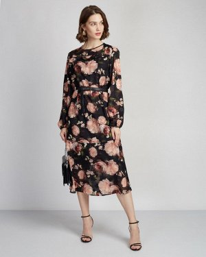 Платье жен. (002208) черно-розовый