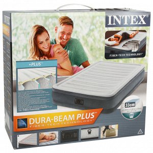 Кровать надувная Comfort-Plush Full, 137 х 191 х 33 см, с встроенным насосом 220V, 67768 INTEX