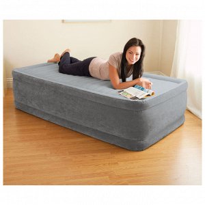 Кровать надувная Comfort-Plush Twin, 99 х 191 х 46 см, с встроенным насосом 220V, 64412 INTEX