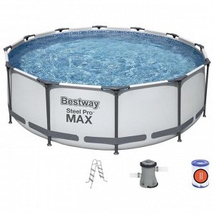 Бассейн каркасный Steel Pro MAX, 366 х 100 см, фильтр-насос, лестница, 56418 Bestway