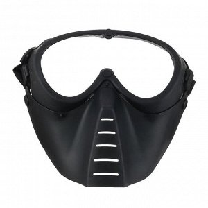 Очки-маска для езды на мототехнике, визор прозрачный, цвет черный