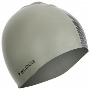 Шапочка для плавания Elous, EL010, силиконовая, Россия, герб, цвет серый