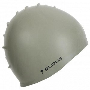 Шапочка для плавания Elous, EL010, силиконовая, Россия, герб, цвет серый